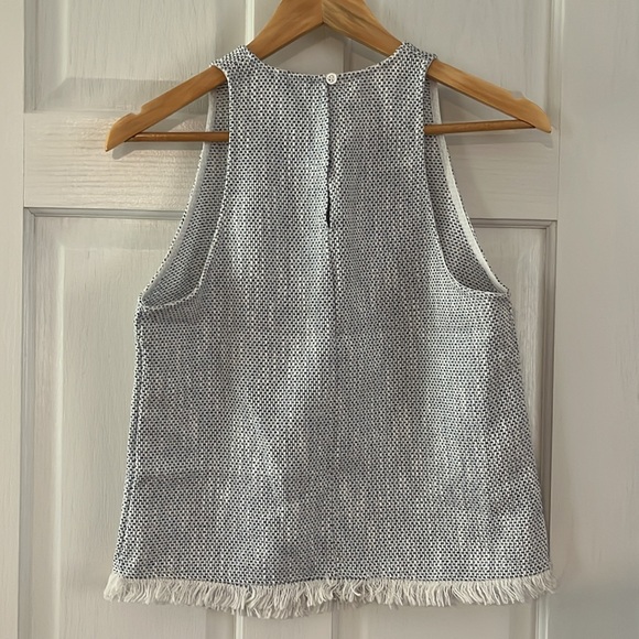 DREW By Anthropologie Tweed Fringe Top - Picture 4 of 4